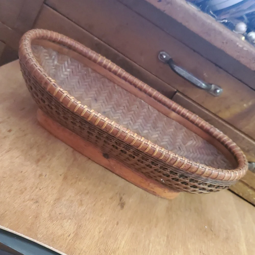 Stunning Crafted Oval LG Structured Woven Basket GS7 T 4